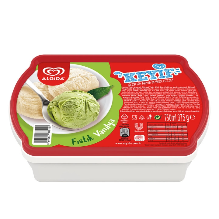 ALGİDA KEYİF FISTIK VANİLYA 750 ml