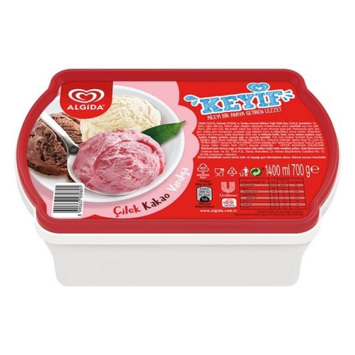 ALGİDA KEYİF ÇİLEK KAKAO VANİLYA 1400 ml