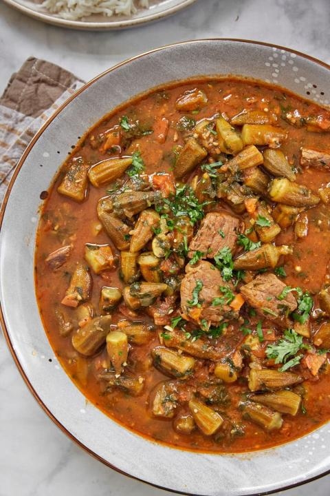 بامية مع رز