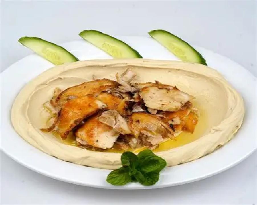 Hummus med kylling shawarma