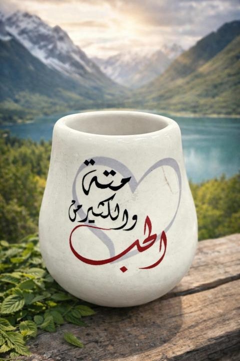 كاسة متة مكتوب عليها - متة والكثير من الحب
