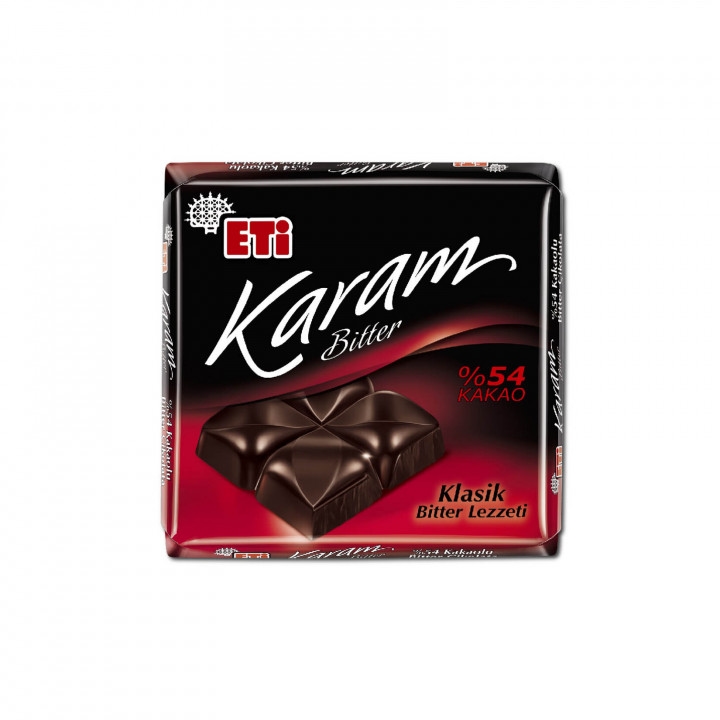 ETİ KARAM BİTTER ÇİKOLATA 54 % KAKAO 60 G