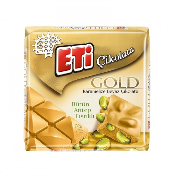 ETİ GOLD BEYAZ ÇİKOLATA ANTEP FISTIKLI 60 G
