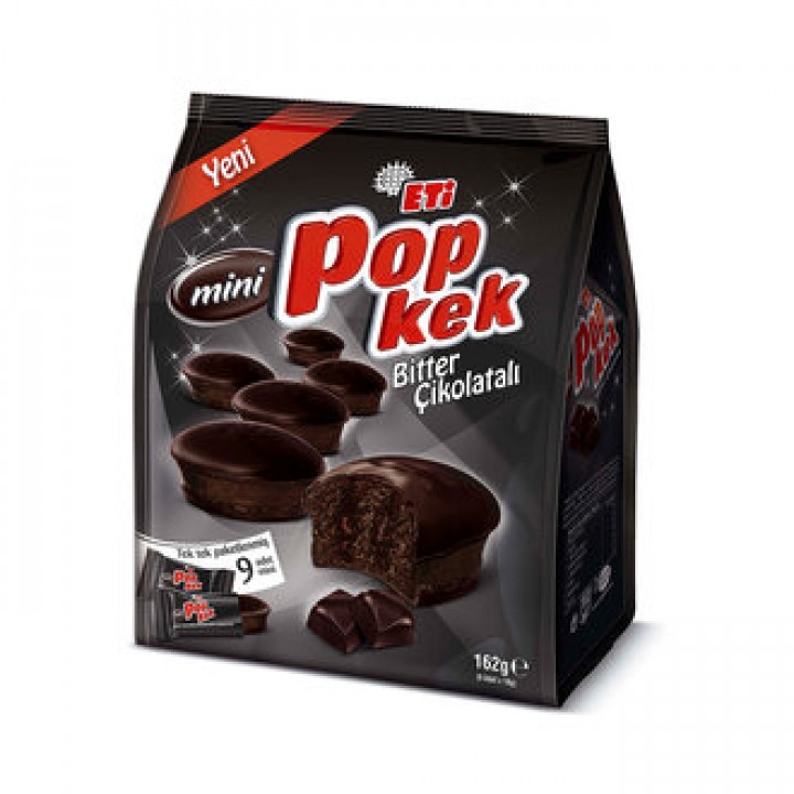 ETİ POP KEK MİNİ BİTTER ÇİKOLATALI 162 G ADET 9