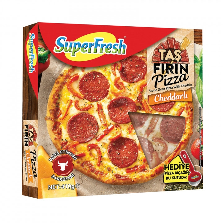 S F TAŞ FIRIN PIZZA CHEDDARLI 410 G
