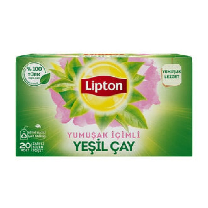 LİPTON SADE YEŞİL ÇAY YUMUŞAK İÇİMLİ ADET 20