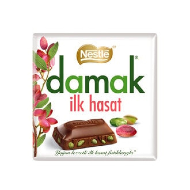 NESTLE DAMAK İLK HASAT ANTEP FISTIKLI SÜTLÜ ÇİKOLATA 63 G