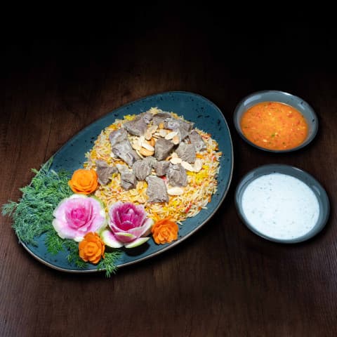 Lamb meat mandi &nuts
