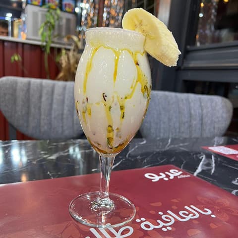 Banana and milk cocktail