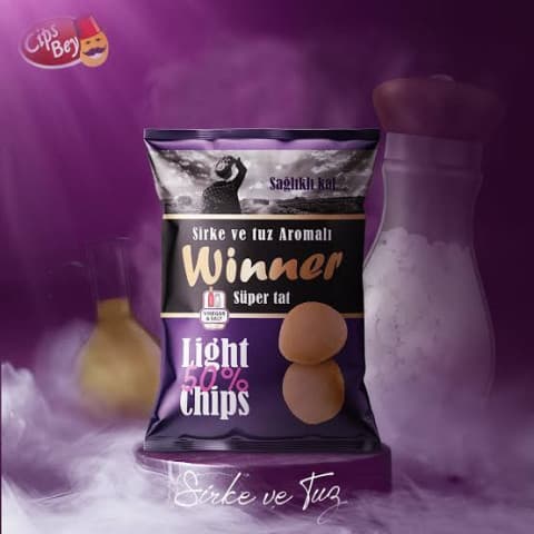 winnrt light sirke ve tuz aromalı cips