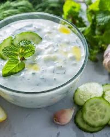 Yogurt with cucumber