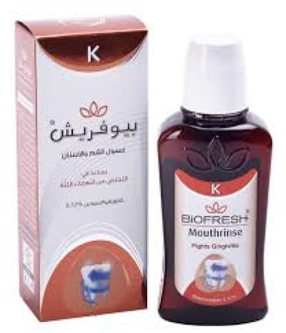 مضمضة فموية 250 مل بيو فريش K لتقليل إلتهابات اللثة(كلور هيكسيدين)