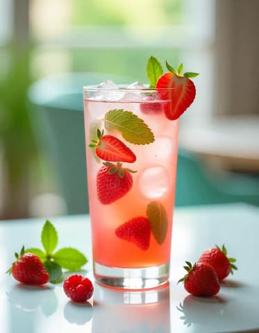 Mohito içecek (çilek,nane,sprite)