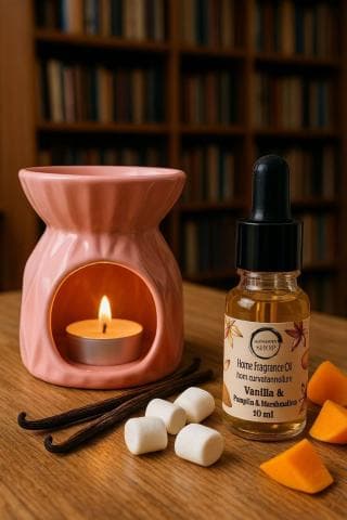 زيت عطري منزلي بعطر الفانيلا بالمارشميلو واليقطين
