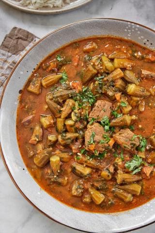 بامية مع رز