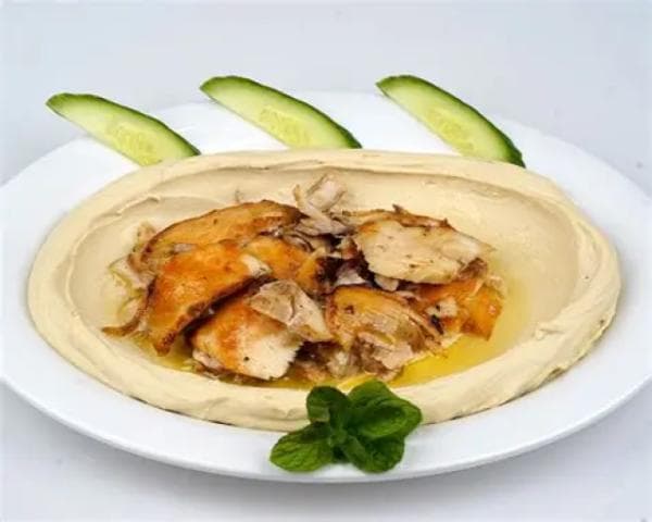 Hummus med kylling shawarma