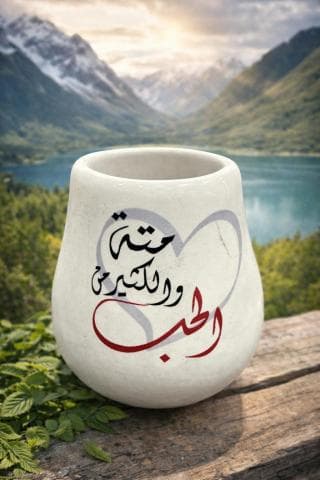 كاسة متة مكتوب عليها - متة والكثير من الحب