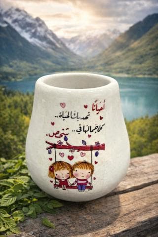 كاسة متة مكتوب عليها - أحياناً تهديك الحياة كل جمالها في شخص