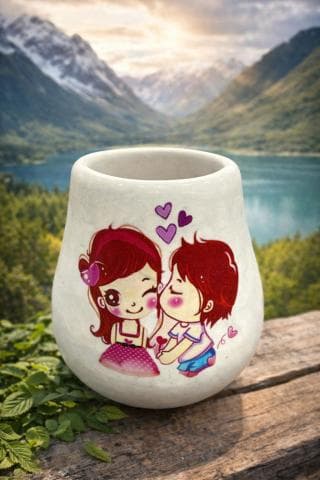 كاسة متة مع صورة أطفال