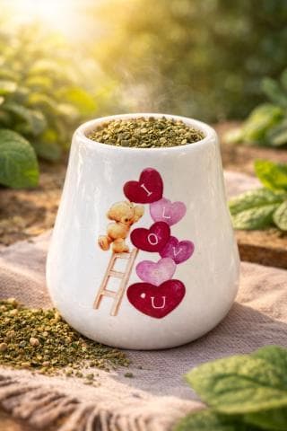 كاسة متة مكتوب عليها i love you