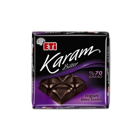 ETİ KARAM BİTTER ÇİKOLATA 70% KAKAO 60 G