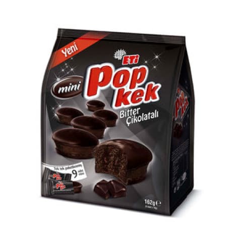 ETİ POP KEK MİNİ BİTTER ÇİKOLATALI 162 G ADET 9
