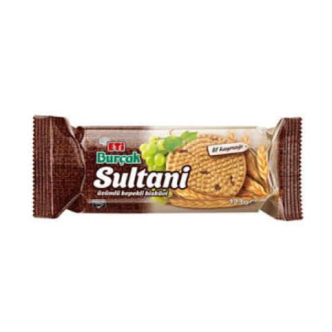ETİ BURÇAK SULTANİ ÜZÜMLÜ KEPEKLİ BİSKÜVİ 123 G