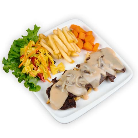 Meat slices with Demi Glace sauce