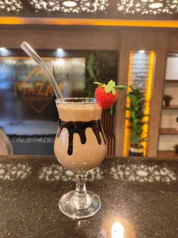 Milk with banana and chocolate