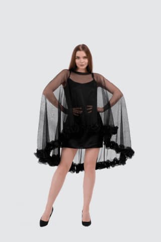 Simple Silk dress with cap