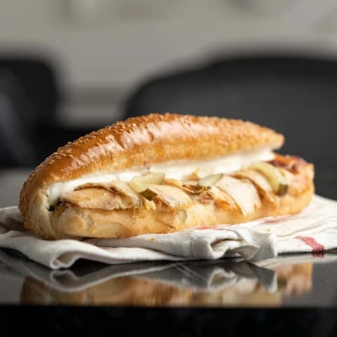 Samoun shawarma sandwich