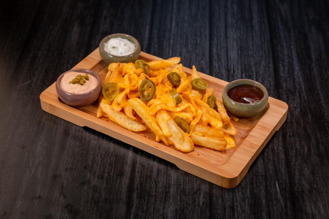 Cheddary Fries With Jalapeno